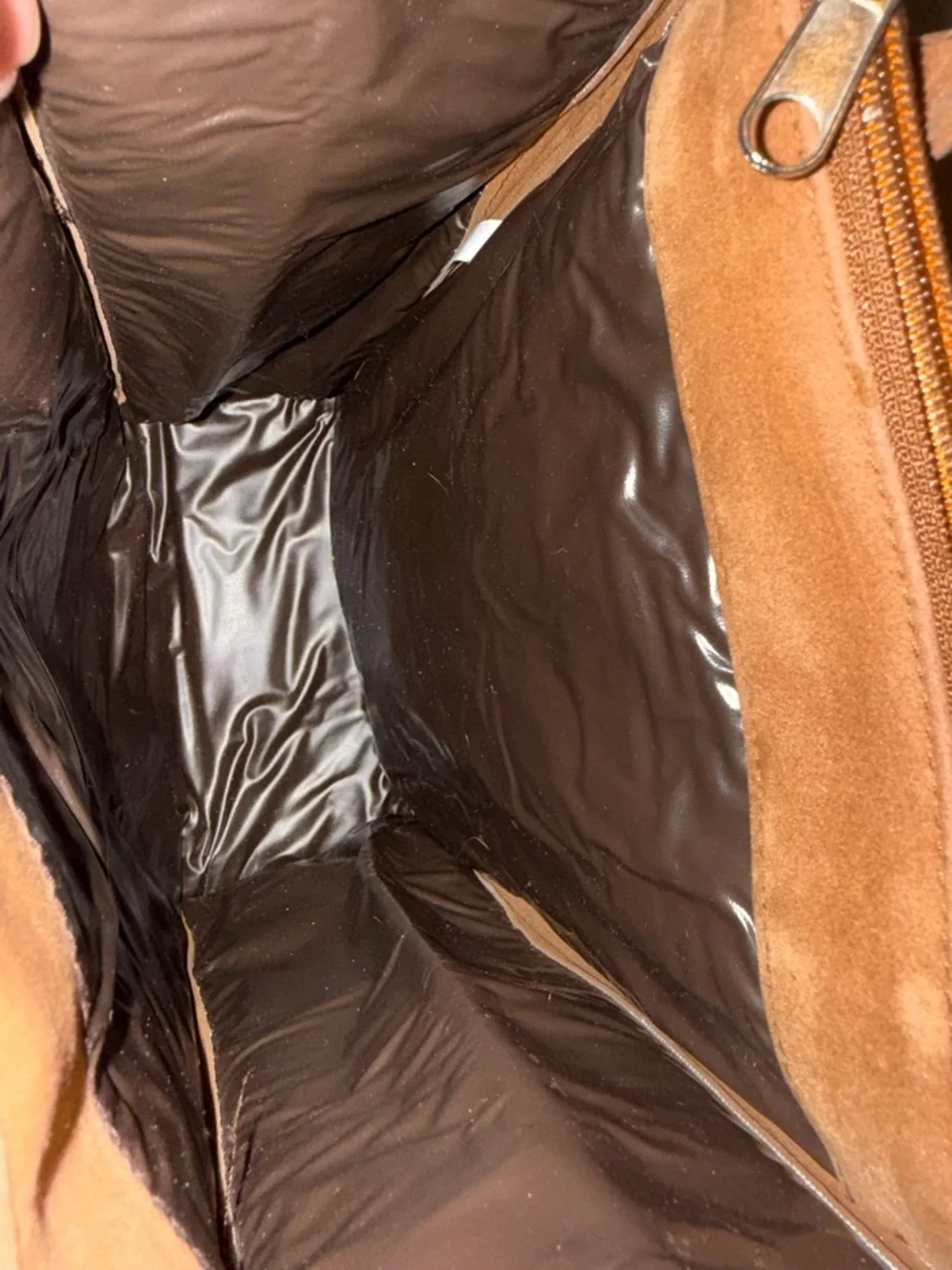 Unbranded Mini Suede Tote In Cognac Color EUC